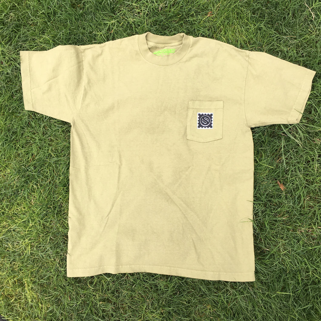 'Workingman's Acid Tab' Short Sleeve Pocket Tee - Green